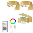 Kit com 3 luzes decorativas LED RGB recarregáveis com base magnética e controle remoto