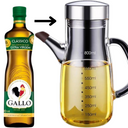 Galheteiro de vidro 800ml com bico antivazamento inox e alça ergonômica – ideal para azeite e molhos