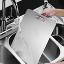 Tábua de corte dupla face em inox titânio para cozinha moderna