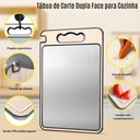 tábua de corte inox dupla face