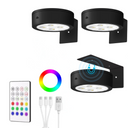 Kit com 3 luzes decorativas LED RGB recarregáveis com base magnética e controle remoto