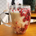 Caneca de parede dupla com flores secas vermelhas – exclusiva, sofisticada e ideal para momentos especiais