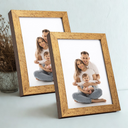 Kit com 2 porta-retratos 15x21 em madeira com vidro, estilo caixa com 3 cm de profundidade, disponível em 5 cores.