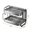 Escorredor de louças em aço inox multiandares com drenagem inclinada