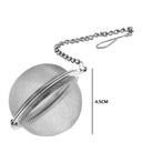 Infusor de chá esférico de inox com corrente de 4,5cm para ervas e folhas soltas - Casa Splendida