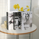 Kit com 3 livros decorativos de luxo. Estilo editorial elegante para sala, estante, bandejas e mesas de centro.