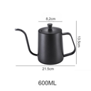 Bule inox escovado 600ml com bico fino, perfeito para preparo artesanal de café coado.