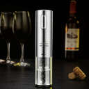 Abridor de vinho automático com botão de toque e corpo inox – prático, silencioso e elegante para o dia a dia