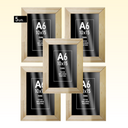 Kit com 5 porta-retratos 10x15 em madeira, acabamento premium, ideal para parede.