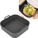 Kit com 2 formas de silicone reutilizáveis para air fryer 20cm