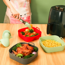 Kit com 2 formas de silicone reutilizáveis para air fryer 20cm