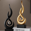 Escultura decorativa de resina com design fluido e elegante. Perfeita para sala, escritório ou mesa de centro.