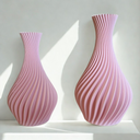Kit 2 vasos decorativos com design em espiral e acabamento fosco, estilo moderno para sala ou aparador