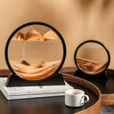 Ampulheta 3D com areia em movimento criando paisagens naturais únicas e relaxantes