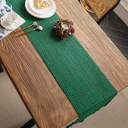 Corredor de mesa trançado verde 30x220cm em algodão e linho