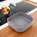 Kit com 2 formas de silicone reutilizáveis para air fryer 20cm