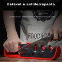 Afiador profissional com base antiderrapante e empunhadura segura