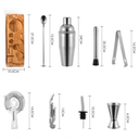 Cocktail shaker Boston 750ml em aço inox para drinks