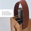 Estojo de Vinho em Couro Sintético com Tag Personalizada