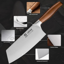 Facas japonesas Santoku Chef e Cleaver afiadas e resistentes