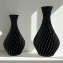 Kit 2 vasos decorativos com design em espiral e acabamento fosco, estilo moderno para sala ou aparador