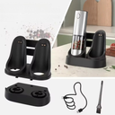 Moedor de pimenta elétrico USB com corpo em inox e silo transparente – prático e sofisticado para cozinhar