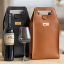Estojo personalizado em couro sintético para 2 vinhos ou espumantes