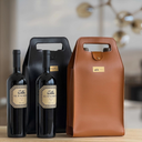 Estojo personalizado em couro sintético para 2 vinhos ou espumantes