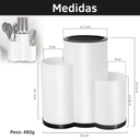 Organizador elegante de talheres e facas com escorredor e base removível nas cores branco e preto