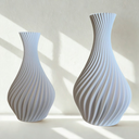 Kit 2 vasos decorativos com design em espiral e acabamento fosco, estilo moderno para sala ou aparador