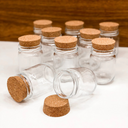 Kit com 10 potes de vidro 200ml com tampa de cortiça natural e etiquetas à prova d’água