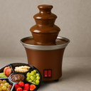 Cascata de chocolate compacta ideal para festas, encontros e presentes.