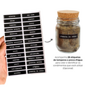 Kit com 10 potes de vidro 200ml com tampa de cortiça natural e etiquetas à prova d’água