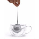 Infusor de chá esférico de inox com corrente de 4,5cm para ervas e folhas soltas - Casa Splendida