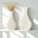 Kit 2 vasos decorativos com design em espiral e acabamento fosco, estilo moderno para sala ou aparador