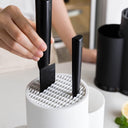 Organizador elegante de talheres e facas com escorredor e base removível nas cores branco e preto