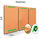 Kit com 3 quadros abstratos geométricos, tons de cinza e laranja, tamanho 50x30, ideal para decoração moderna de salas.