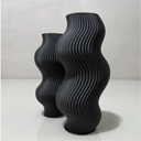 Kit com 2 vasos decorativos ondulados, acabamento fosco, ideal para decoração moderna e elegante