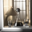 Conjunto jarra decanter 900 ml com dois copos quadrados em vidro fumê