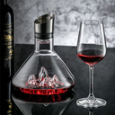Aerador de aço inox com saída estilo flor em decanter iceberg de cristal.