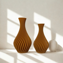 Kit 2 vasos decorativos com design em espiral e acabamento fosco, estilo moderno para sala ou aparador
