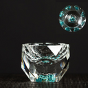 Conjunto de licor com jarra 300ml e 6 copos de 50ml em cristal. Acabamento azul e dourado. Luxo para servir com elegância.