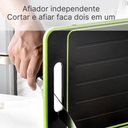 Tábua de corte 3 em 1 com função de descongelamento, moedor de alho e amolador de facas embutidos
