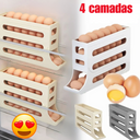 Porta ovos com design deslizante, armazena até 30 unidades com segurança e organização total