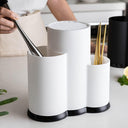 Organizador elegante de talheres e facas com escorredor e base removível nas cores branco e preto