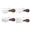 Kit 4 facas para queijo com cabo de madeira e estojo