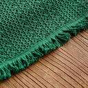 Corredor de mesa trançado verde 30x220cm em algodão e linho