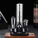 Abridor de vinho automático com botão de toque e corpo inox – prático, silencioso e elegante para o dia a dia