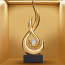 Escultura decorativa de resina com design fluido e elegante. Perfeita para sala, escritório ou mesa de centro.