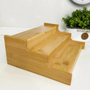 Rack de bambu 3 níveis para organização doméstica